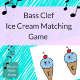 Bass Clef Ice Cream Matching Game for End of the Year or Summer Music Centers
