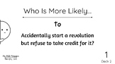 Character Analysis Activity: Who Is More Likely? (Deck 2)