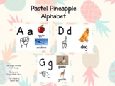 Pastel Pineapple Alphabet w/Pictures, Words, & Sign Language