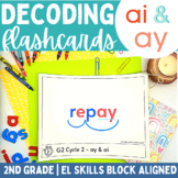 2nd Grade Decoding Flashcards Set #2 | ai & ay | Phonics | EL Skills Block