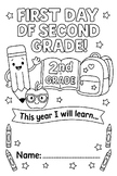 First Day of Second Grade Coloring Sheet