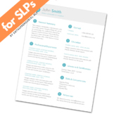Speech-Language Pathologist (SLP) Resume Template (w/ out photo) - Apple Pages