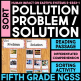 SORT Pollution Problem or Solution Worksheet Activity 5th Grade Science NGSS