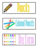 Supply Bins Labels