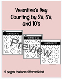 Valentine's Day Counting by 2's, 5's, and 10's