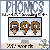 Mixed CVC Word Decoding Practice | Phonics Blending Digital Slides