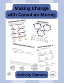 Making Change with Canadian Money - Below 2 Dollars - Activity Centers