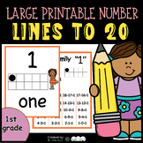 Large Printable Number Line to 20