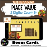 1st Grade Thanksgiving Math Boom Cards | 2 Digit Place Value - Count It