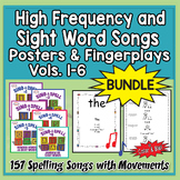 Sight Word Songs from HeidiSongs BUNDLE with Fingerplays, Movements & Posters