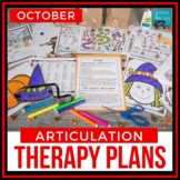 October & Halloween Articulation Therapy Plans