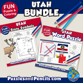 Utah State Symbols Activity | Coloring Pages & Word Search Puzzle BUNDLE