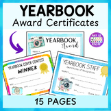 Yearbook Staff and Yearbook Cover Contest Award Certificates - Editable