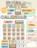 Pastel Boho Rainbow Calendar