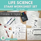 Life Science STAAR Review Worksheets 5th Grade as Google Slides and Printables