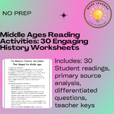 Middle Ages Reading Activities: 30 Engaging No Prep History + Primary Source