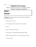 Identifying Subjects & Predicates