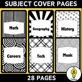 Subject Cover Pages | Black & White Background