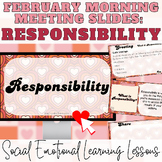 No-Prep SEL Morning Meeting Slides, SEL February Morning Meeting Lesson Slides