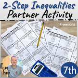 2-Step Inequalities - 7th-Grade Math Partner Activity