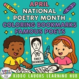 April National Poetry Month coloring bookmark, ,Famous Poets Bookmarks! April Ac
