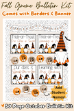 October Fall Bulletin Kit - Halloween Gnome Bulletin or Door Decor - Add Names!
