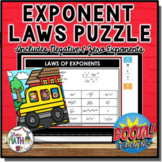 Laws of Exponents Digital Puzzle Boom Activity Back to School