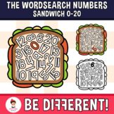 Wordsearch Numbers Clipart Sandwich (0-20) Food