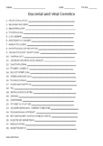 Bacterial and Viral Genetics Word Scramble for Genetics