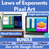 Laws of Exponents Pixel Art Bundle | Exponent Rules