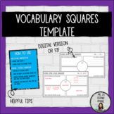 Science Speak - Vocab Square Template - Digital & In-Person