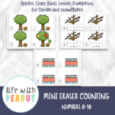 Mini Eraser & Ten Frame Counting Card, Math Centers for Preschool & Kindergarten