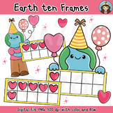 Earth Ten frame template, Earth Day Ten frame clipart