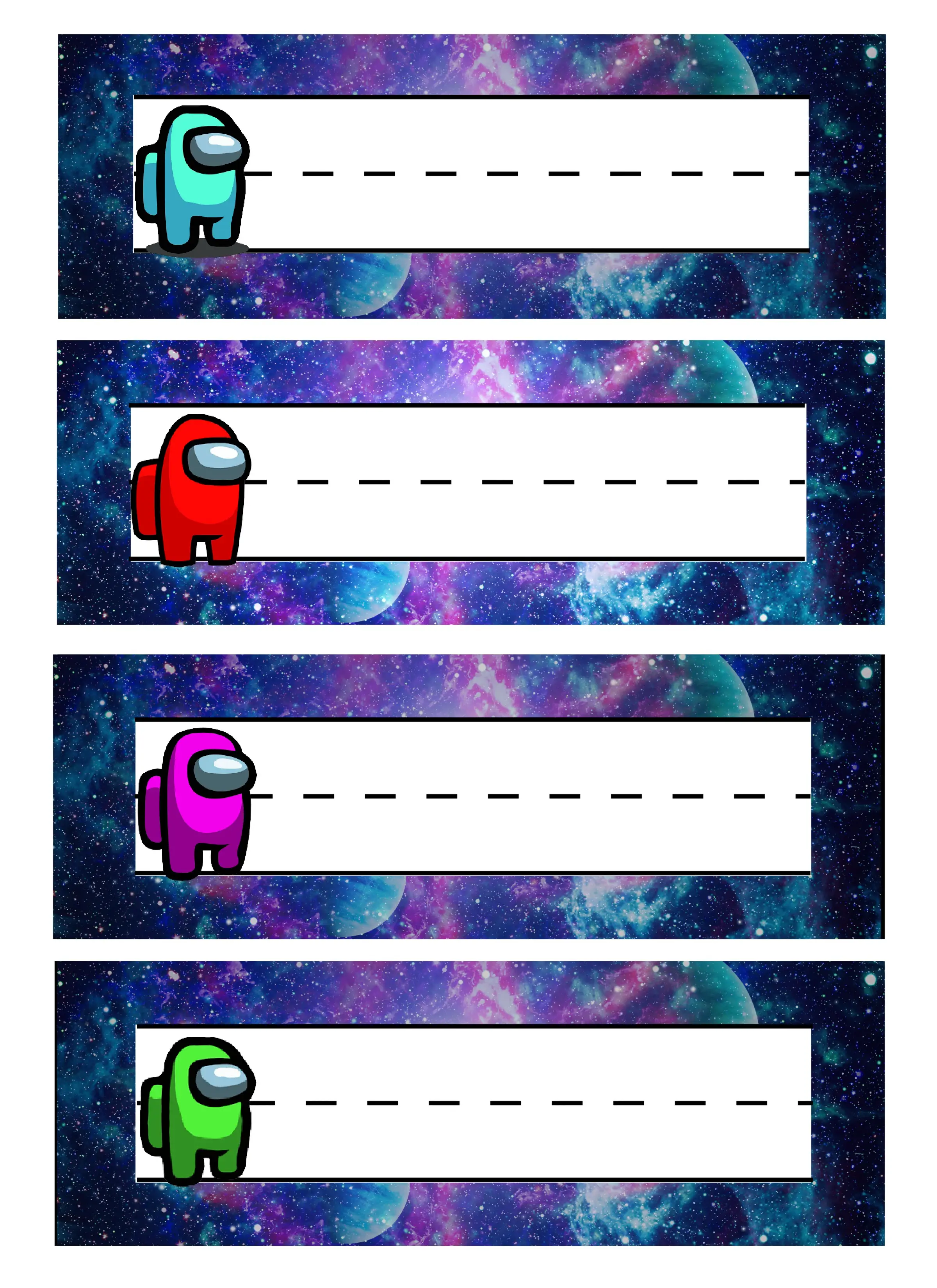 Among Us Bin / Desk labels