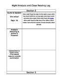 Analysis and Close Reading Log for NIGHT