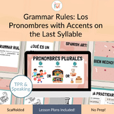 Grammar Rules: Los Pronombres with Accents on the Last Syllable