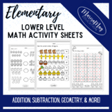 Elementary Math (First Grade) - Easter Themed Fun Activity Worksheets