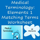 Medical Terminology Elements 1 Matching Terms Allied Health Care Nursing