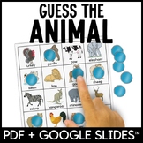 Speech Therapy Animals Guessing Game Language Printable + Digital Teletherapy
