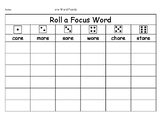 ore Word Family - Differentiated Roll a Word Worksheets