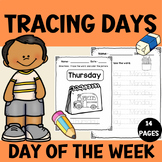 Days of the week word tracing pages printable coloring sheet trace worksheet