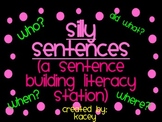 Sentence Building Literacy Station
