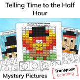 Thanksgiving Mystery Pictures | Telling Time to the Hour and Half-Hour