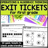 1st Grade Math Exit Tickets Operations & Algebraic Thinking (Exit Slips)