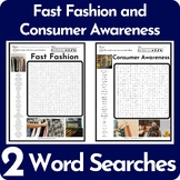 Fast Fashion and Consumer Awareness Word Search Puzzle BUNDLE
