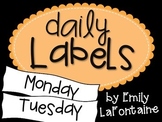 Orange Days of the Week Labels