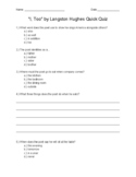 "I, Too" by Langston Hughes Poetry Quick Quiz