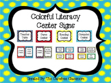 Literacy Center Signs: Colorful