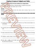 Writing Worksheets: Creating Compound Subjects, Verbs, Objects. HS ELA. (G.Docs)