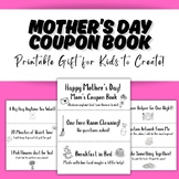 MotherÂ¡Â¯s Day Coupon Book | Printable Gift for Kids to Color